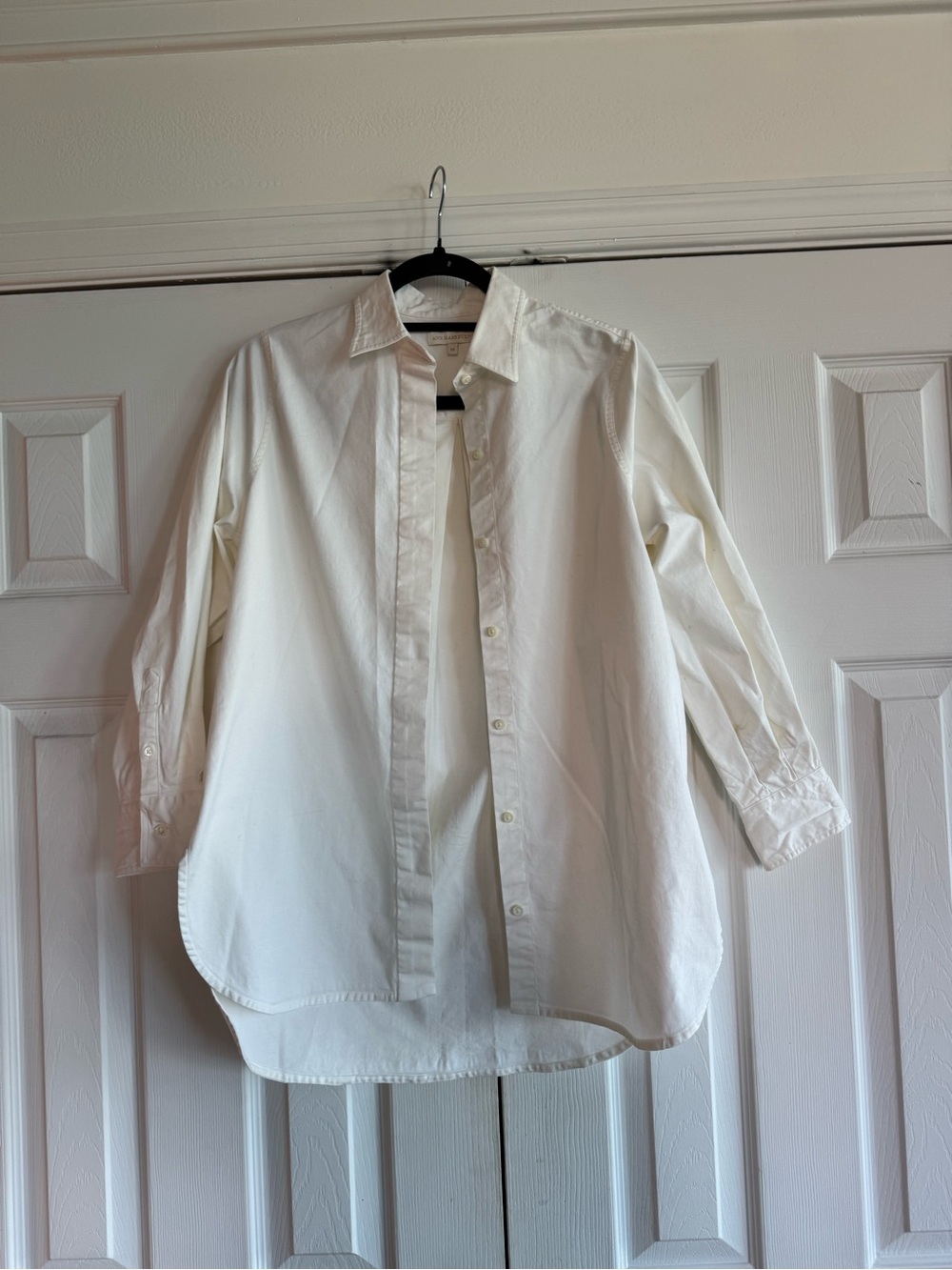 ANN MASHBURN White Cotton Collared Shirt